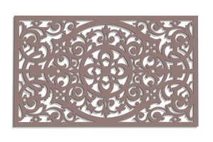 DEKORACYJNY PANEL AŻUROWY FLORELLE, DEKORACJA ŚCIENNA 3D, ORNAMENT,72 x 120 cm, CZARNY