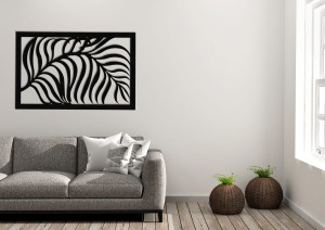 DEKORACYJNY PANEL AŻUROWY, LIŚĆ PALMY, JUNGLE STYLE , DEKORACJA ŚCIENNA 3D, ORNAMENT , BIAŁY