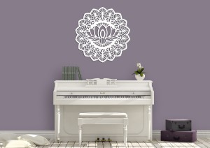 AŻUROWA DEKORACJA ŚCIENNA 3D, MANDALA, YOGA, PIĘKNY, DEKORACYJNY PANEL, CZARNY