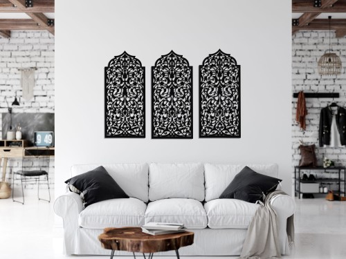 Panneau mural décoratif 3D en bois FORÊT, 60 cm