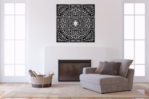 3D DEKORACYJNE PANELE AŻUROWE, ZAGŁÓWEK,MAROKAŃSKA ROZETA, MOZAIKA, DEKORACJA ŚCIENNA, CZARNY 