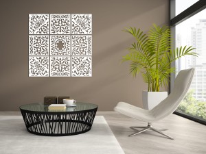 3D DEKORACYJNE PANELE AŻUROWE, ZAGŁÓWEK,MAROKAŃSKA ROZETA, MOZAIKA, DEKORACJA ŚCIENNA, CZARNY 
