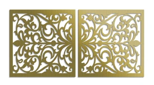 AŻUROWE PANELE DEKORACYJNE, VITTORIA, DYPTYK KWIATOWY, DEKORACJA ŚCIENNA 3D, ORNAMENT,60 x 120 cm, CZARNY