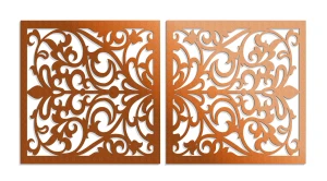 AŻUROWE PANELE DEKORACYJNE, VITTORIA, DYPTYK KWIATOWY, DEKORACJA ŚCIENNA 3D, ORNAMENT,60 x 120 cm, CZARNY