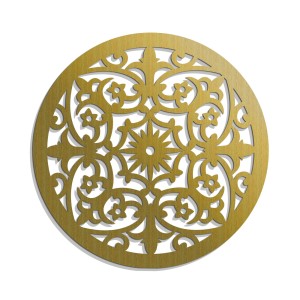 DEKORACYJNY PANEL AŻUROWY, VIOLETTE, DEKORACJA ŚCIENNA 3D, ORNAMENT, 60 cm, ZŁOTY