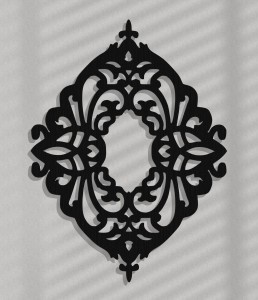 DEKORACYJNY PANEL AŻUROWY, SANTILLANE, DEKORACJA ŚCIENNA 3D, ORNAMENT, TRYPTYK , CZARNY