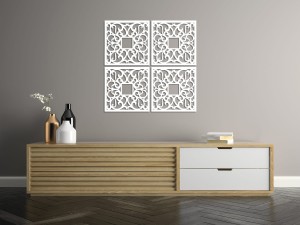 DEKORACYJNE PANELE AŻUROWE, ZESTAW 4 DEKORÓW ŚCIENNYCH CORNEILLE, SHABBY CHIC, FRANCUSKI STYL , CZARNY