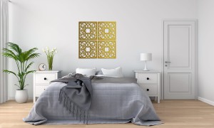 DEKORACYJNE PANELE AŻUROWE, ZESTAW 4 DEKORÓW ŚCIENNYCH CORNEILLE, SHABBY CHIC, FRANCUSKI STYL , CZARNY