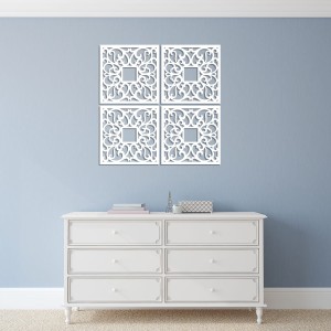 DEKORACYJNE PANELE AŻUROWE, ZESTAW 4 DEKORÓW ŚCIENNYCH CORNEILLE, SHABBY CHIC, FRANCUSKI STYL , CZARNY