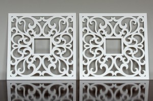 DEKORACYJNE PANELE AŻUROWE, ZESTAW 4 DEKORÓW ŚCIENNYCH CORNEILLE, SHABBY CHIC, FRANCUSKI STYL , CZARNY