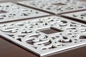 DEKORACYJNE PANELE AŻUROWE, ZESTAW 4 DEKORÓW ŚCIENNYCH CORNEILLE, SHABBY CHIC, FRANCUSKI STYL , CZARNY