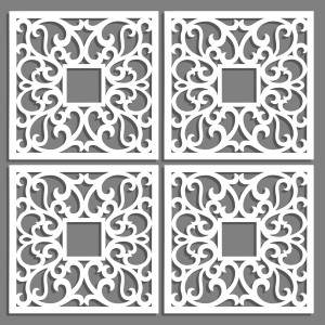 DEKORACYJNE PANELE AŻUROWE, ZESTAW 4 DEKORÓW ŚCIENNYCH CORNEILLE, SHABBY CHIC, FRANCUSKI STYL , CZARNY