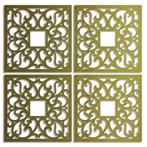 DEKORACYJNE PANELE AŻUROWE, ZESTAW 4 DEKORÓW ŚCIENNYCH CORNEILLE, SHABBY CHIC, FRANCUSKI STYL , CZARNY