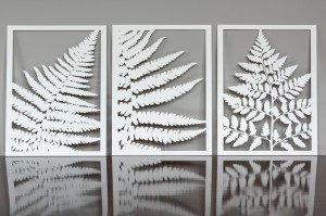 DEKORACYJNY TRYPTYK AŻUROWY, LIŚĆ PAPROCI, DEKORACJA ŚCIENNA 3D, ORNAMENT, PANELE AŻUROWE, 76 x 172 cm, CZARNY