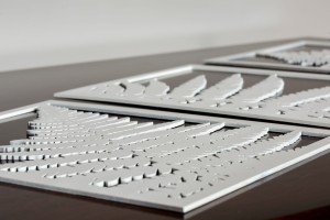 DEKORACYJNY TRYPTYK AŻUROWY, LIŚĆ PAPROCI, DEKORACJA ŚCIENNA 3D, ORNAMENT, PANELE AŻUROWE, 76 x 172 cm, CZARNY