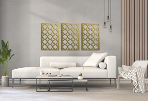 DEKORACYJNE PANELE AŻUROWE, MOROCCO STYLE,DEKORACJA ŚCIENNA 3D, ORNAMENT, ZŁOTY