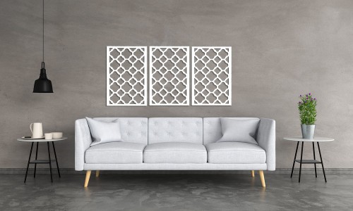 DEKORACYJNE PANELE AŻUROWE, MOROCCO STYLE,DEKORACJA ŚCIENNA 3D, ORNAMENT, BIAŁY