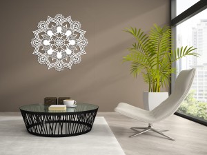 AŻUROWY PANEL DEKORACYJNY, MANDALA, HINDU, DEKORACJA  ŚCIENNA 3D,ORNAMENT,CZARNY