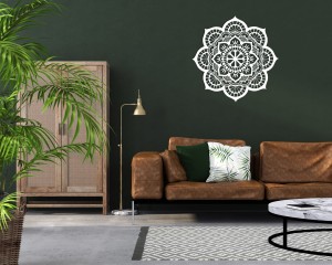 AŻUROWY PANEL DEKORACYJNY, MANDALA, YOGA, DEKORACJA  ŚCIENNA 3D,ORNAMENT,CZARNY