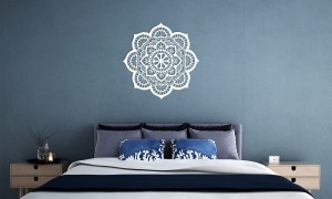 AŻUROWY PANEL DEKORACYJNY, MANDALA, YOGA, DEKORACJA  ŚCIENNA 3D,ORNAMENT,CZARNY