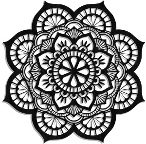 AŻUROWY PANEL DEKORACYJNY, MANDALA, YOGA, DEKORACJA  ŚCIENNA 3D,ORNAMENT,CZARNY