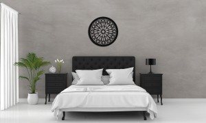 AŻUROWA ROZETA GOTYCKA,ROSE DU MIDI,  DEKORACJA ŚCIENNA 3D, ORNAMENT,60 CM, BIAŁY