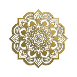 AŻUROWY PANEL DEKORACYJNY, MANDALA, KWIAT, DEKORACJA ŚCIENNA 3D, ORNAMENT, 60 cm, CZARNY