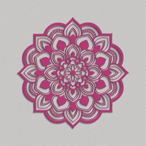 AŻUROWY PANEL DEKORACYJNY, MANDALA, KWIAT, DEKORACJA ŚCIENNA 3D, ORNAMENT, 60 cm, CZARNY