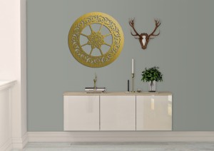 DEKORACYJNY PANEL AŻUROWY, LILIANNE, DEKORACJA ŚCIENNA 3D, ORNAMENT, 60 cm,CZARNY