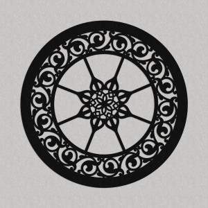 DEKORACYJNY PANEL AŻUROWY, LILIANNE, DEKORACJA ŚCIENNA 3D, ORNAMENT, 60 cm,CZARNY