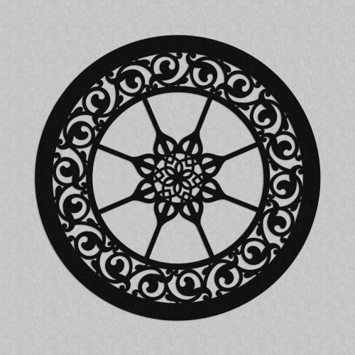 DEKORACYJNY PANEL AŻUROWY, LILIANNE, DEKORACJA ŚCIENNA 3D, ORNAMENT, 60 cm,CZARNY