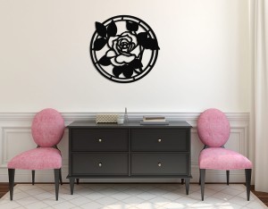 Dekoracyjny panel ażurowy, RÓŻA, DEKORACJA ŚCIENNA 3D,ORNAMENT, 60 cm,RÓŻOWY