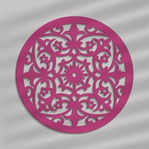 DEKORACYJNY PANEL AŻUROWY, VIOLETTE, DEKORACJA ŚCIENNA 3D, ORNAMENT, 60 cm, CZARNY