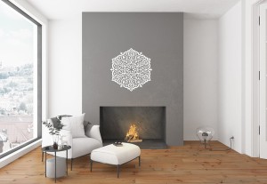 DEKORACYJNY PANEL AŻUROWY, ROZETA MAROKAŃSKA, DEKORACJA ŚCIENNA 3D, ORNAMENT, 60 cm, ZŁOTY