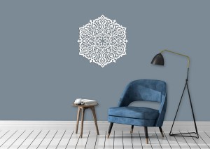 DEKORACYJNY PANEL AŻUROWY, ROZETA MAROKAŃSKA, DEKORACJA ŚCIENNA 3D, ORNAMENT, 60 cm, CZARNY