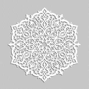 DEKORACYJNY PANEL AŻUROWY, ROZETA MAROKAŃSKA, DEKORACJA ŚCIENNA 3D, ORNAMENT, 60 cm, MIEDZIANY