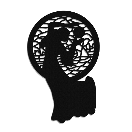 DEKORACYJNY PANEL AŻUROWY,  SECESJA, CAMILLE , DEKORACJA ŚCIENNA 3D,ORNAMENT, CZARNY