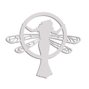 Dekoracyjny panel ażurowy, SECESJA, WOMAN DRAGONFLY, Dekoracja ścienna 3D, Ornament, BIAŁY