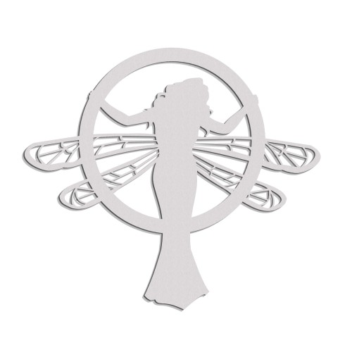 Dekoracyjny panel ażurowy, SECESJA, WOMAN DRAGONFLY, Dekoracja ścienna 3D, Ornament, BIAŁY