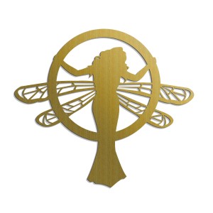 Dekoracyjny panel ażurowy, SECESJA, WOMAN DRAGONFLY, Dekoracja ścienna 3D, Ornament, BIAŁY