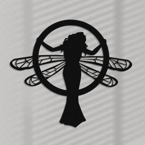 Dekoracyjny panel ażurowy, SECESJA, WOMAN DRAGONFLY, Dekoracja ścienna 3D, Ornament, BIAŁY