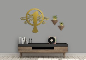 Dekoracyjny panel ażurowy, SECESJA, WOMAN DRAGONFLY, Dekoracja ścienna 3D, Ornament, BIAŁY