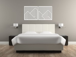 PANNEAUX GÉOMÉTRIQUES DÉCORATIFS 3D, DÉCORATION MURALE MODERNE, BLANCS