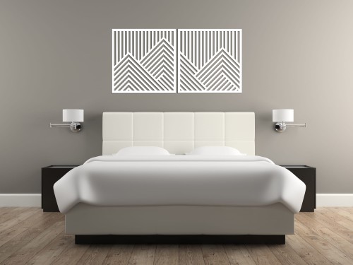 PANNEAUX GÉOMÉTRIQUES DÉCORATIFS 3D, DÉCORATION MURALE MODERNE, BLANCS