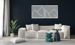 PANNEAUX GÉOMÉTRIQUES DÉCORATIFS 3D, DÉCORATION MURALE MODERNE, BLANCS