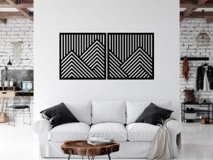 PANNEAUX GÉOMÉTRIQUES DÉCORATIFS 3D, DÉCORATION MURALE MODERNE, NOIR