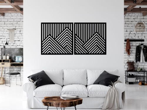 PANNEAUX GÉOMÉTRIQUES DÉCORATIFS 3D, DÉCORATION MURALE MODERNE, NOIR