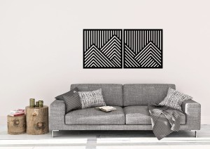 PANNEAUX GÉOMÉTRIQUES DÉCORATIFS 3D, DÉCORATION MURALE MODERNE, NOIR