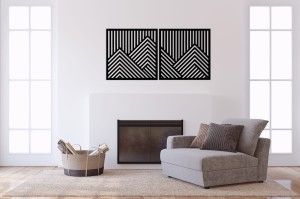 PANNEAUX GÉOMÉTRIQUES DÉCORATIFS 3D, DÉCORATION MURALE MODERNE, NOIR