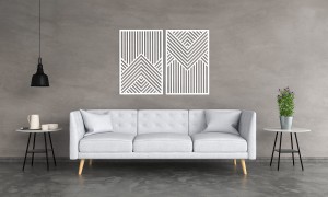 PANNEAUX GÉOMÉTRIQUES DÉCORATIFS 3D, DÉCORATION MURALE MODERNE, BLANCS